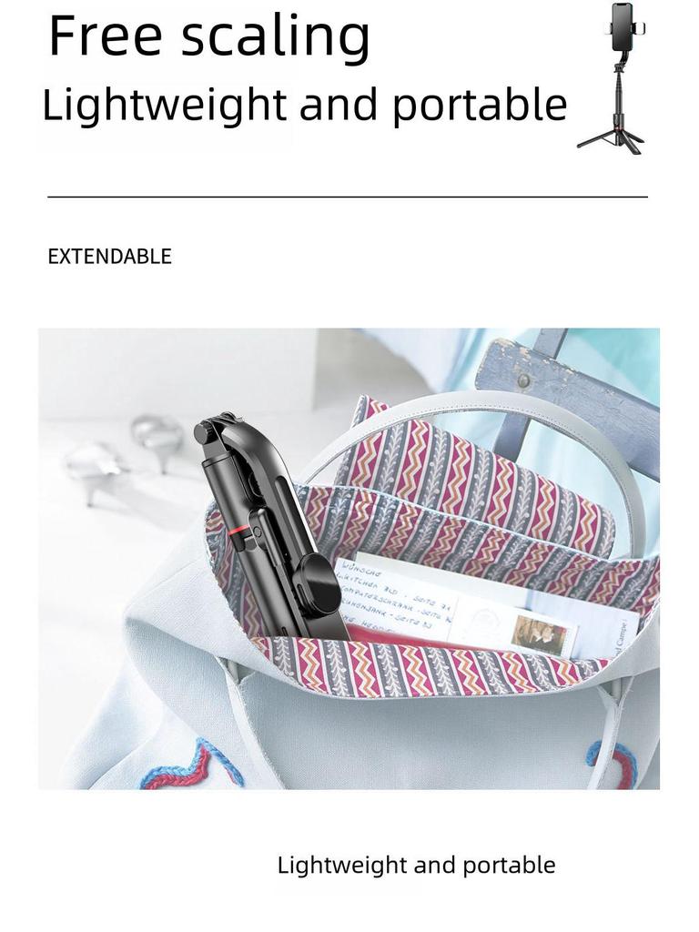 CYKE Bluetooth-Selfie-Stick mit integriertem Stativ und Fülllicht