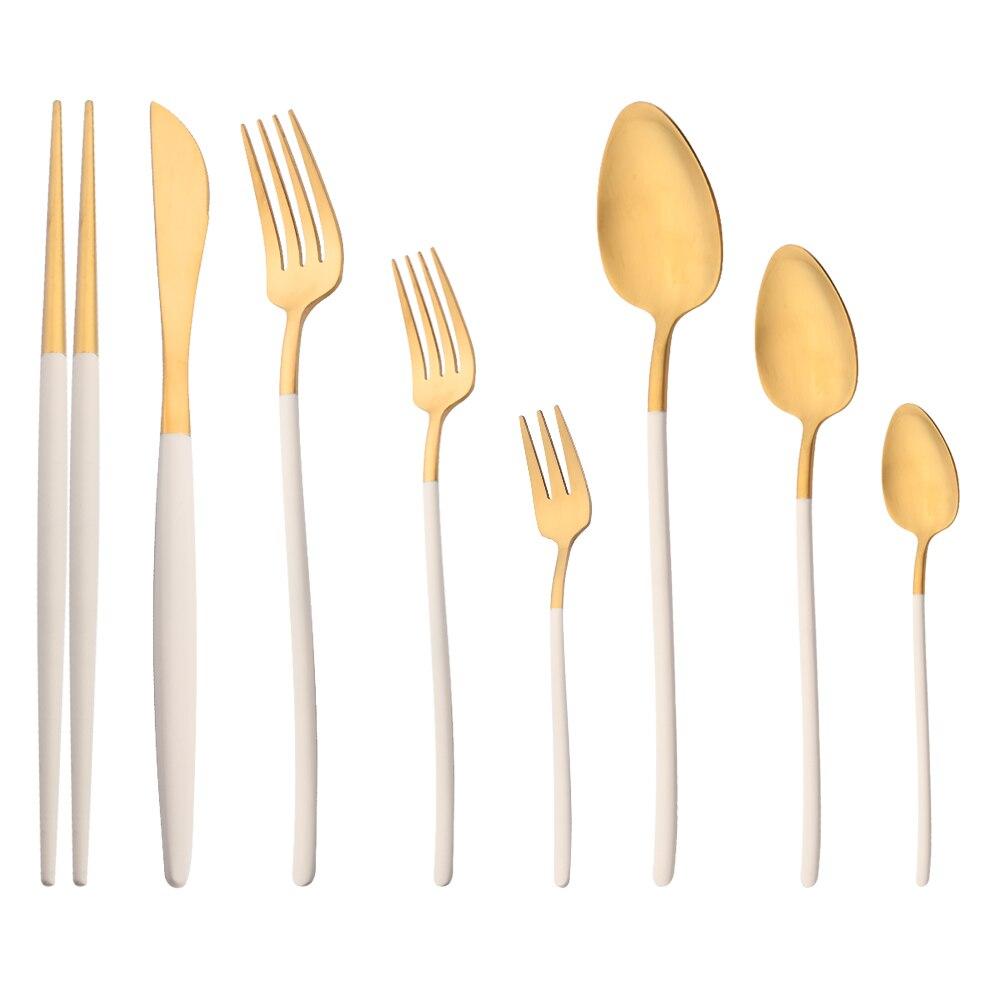 

Посуда, набор столовых приборов из нержавеющей стали 304, золотые столовые приборы, домашний нож, вилка, десертная ложка, палочки для еды, кухонный набор посуды в западном стиле 1Pcs Cake Fork золотой/бежевый