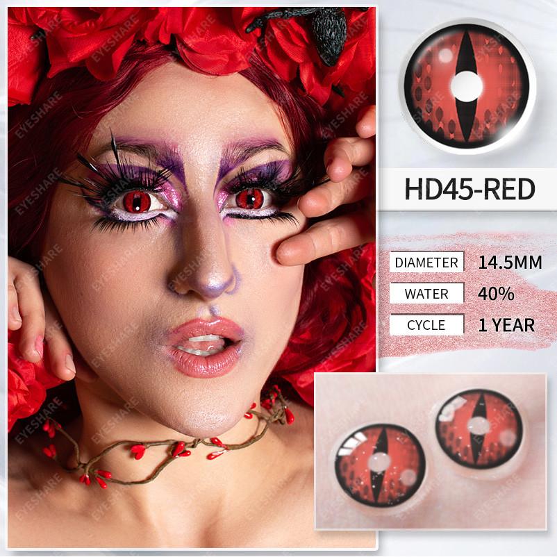 Eyeshare Cosplay Farbkontaktlinsen für Augen Halloween-Linsen Blaue Augenkontaktlinsen Schwarze Linsen Jahreslinsen 14,5 mm