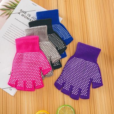 1Pair Women Men Yoga Gloves  Pilates Indoor Dance Fitness Training Half-Finger Gloves Anti-Slip Warm Open-Fingered Gloves