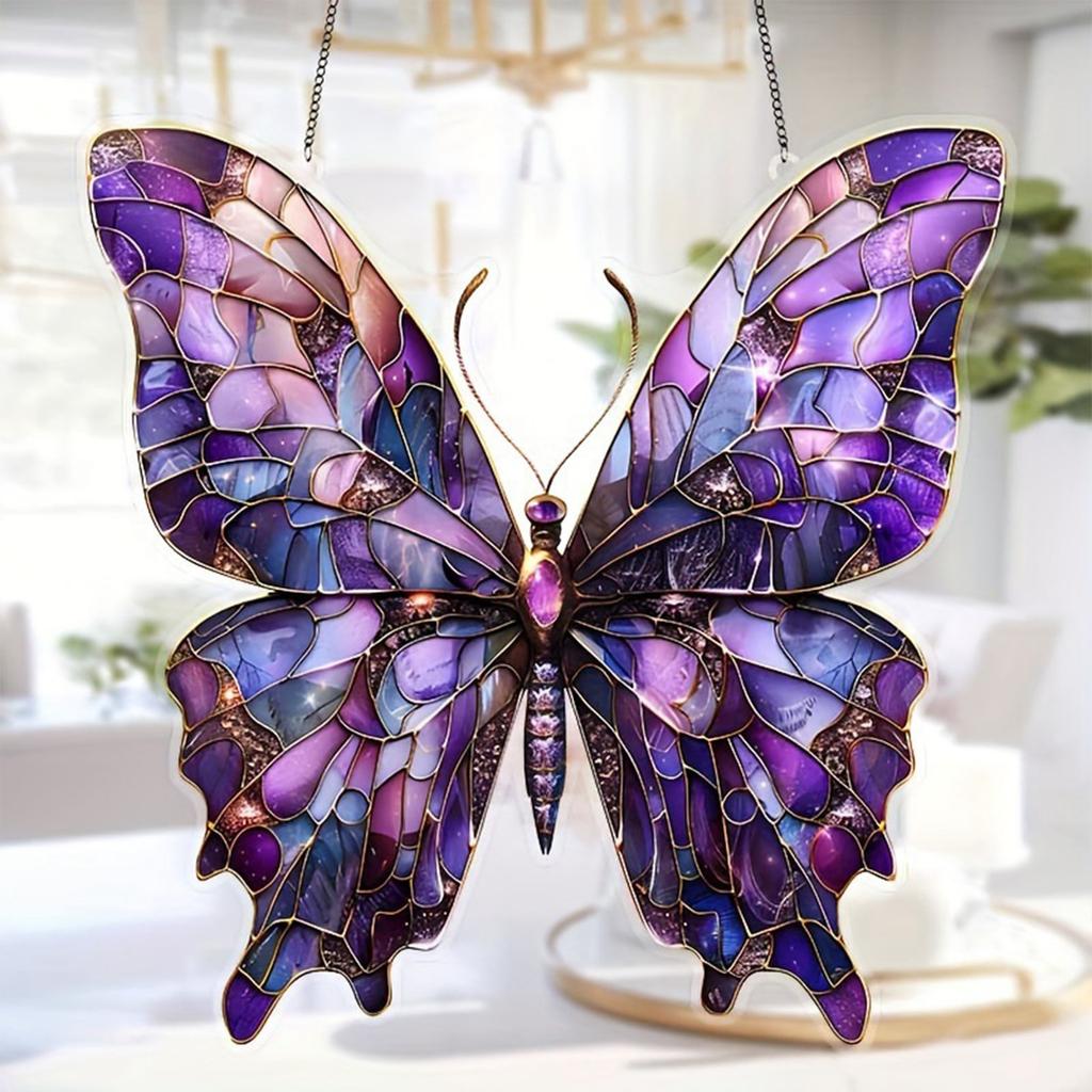 Art Flower Painted Window Decoration Hanging Acrylic Window Decoration Hanging, Creative Lighting Craft Pendant Light Home Decoration Hanging