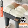 Extra Thick Lamb Wool Pure Cotton Leggings for Women's Outer Wear Winter Velvet Thickened Large Size High Waist Belly Thermal Pants