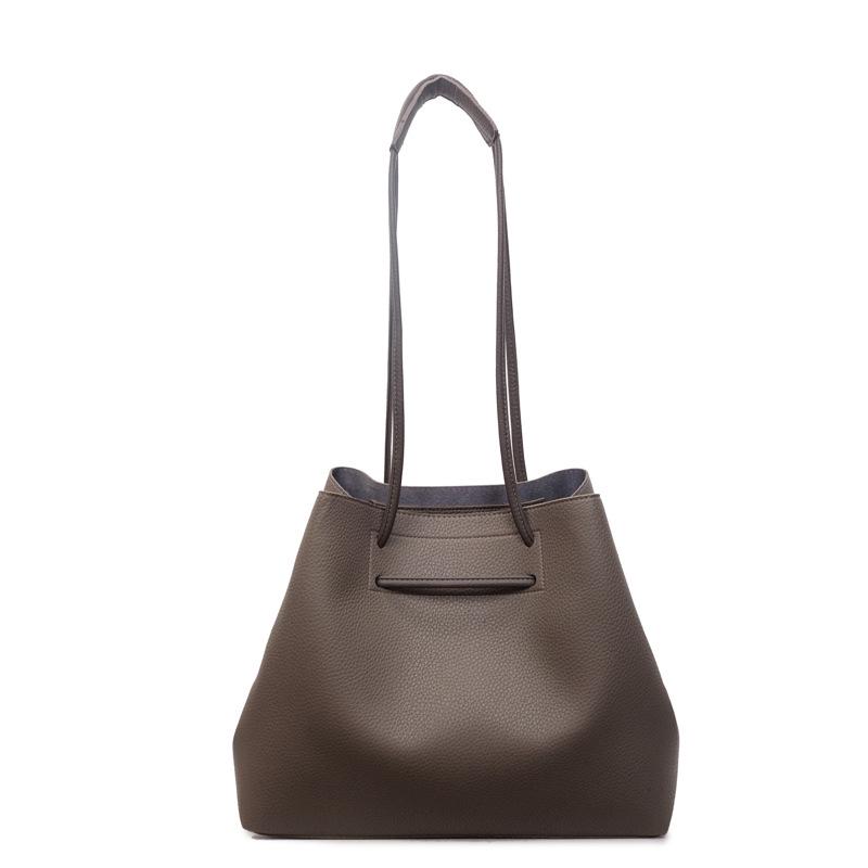 Trendy Soft Leather Tote: Large Capacity Shoulder Bag серый