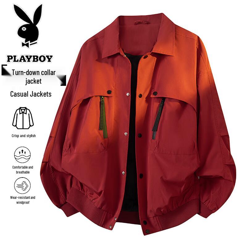 PLAYBOY Men's Loose-Fit Casual Lapel Jacket