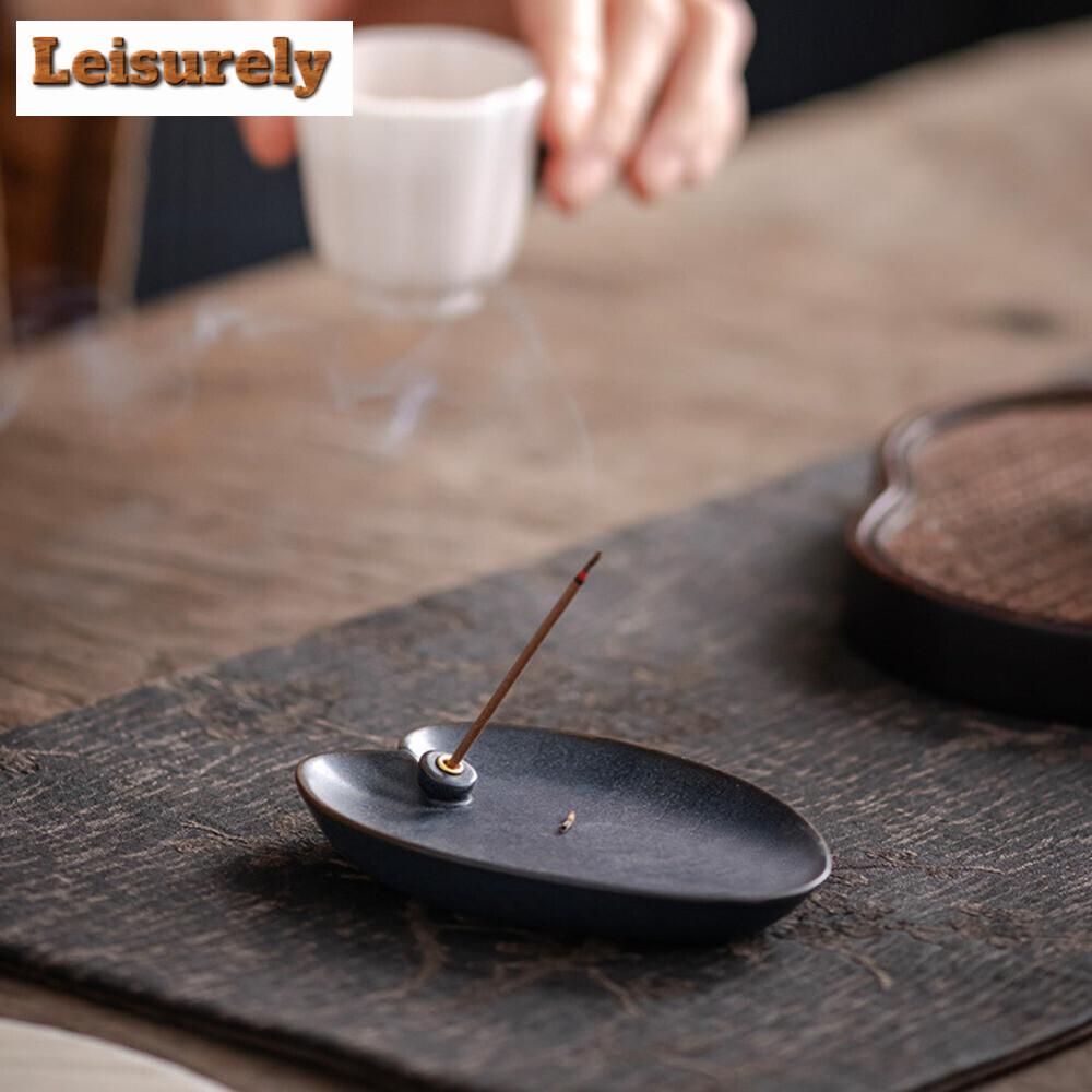 Chinesischer Keramik Blatt Räucherstäbchen Ofen Zuhause Arbeitszimmer Räucherhalter Aromatherapie Brenner Ofen Schreibtisch Dekoration Zubehör