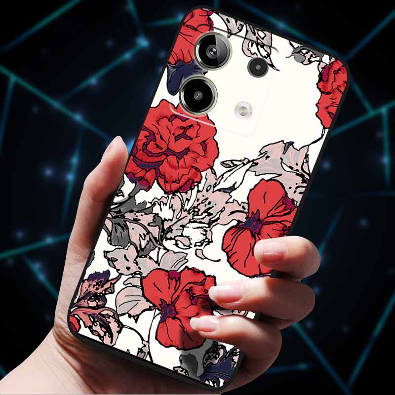 3D Flowers Emboss Fundas For Redmi Note 13 Case Note13Pro 5G Soft Silicone Phone Cases for Redmi Note 13 Pro Plus Back Cover Bag