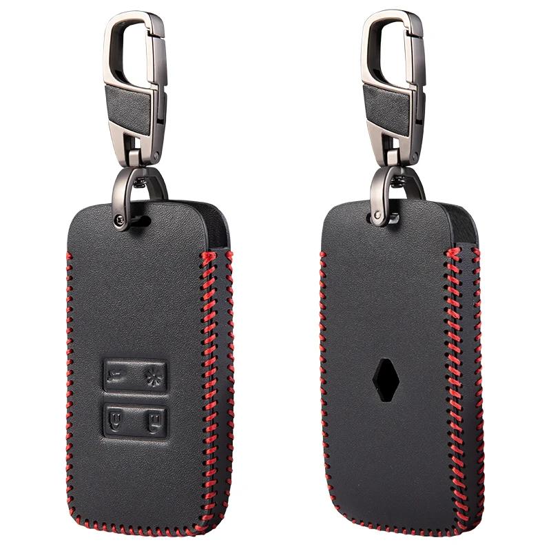 New Leather Car Card Key Case Cover Shell For Renault Koleos Captur Megane Clio Scenic Talisman Arkana For Dacia Sandero Fob