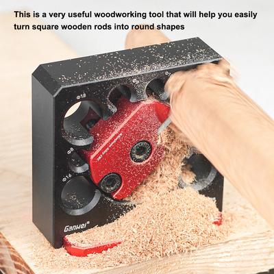 Dowel Maker Jig Kit Aluminum Alloy Square Wood Bar Turning Round Auxiliary Tool Carbide Blade with 8 Different Diameter