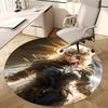 Fantasy Warrior Armor,Mythical Crown Design Chair Mat Round Rug Office Carpet, Machine Washable, Non Slip, Suitable for Living Rooms, Bedrooms