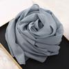 Muslim Chiffon Hijab Soft Shawls for Women Long Plain Scarf Head Wrap Lady Big Size Spring Ramadan Headband Islamic Turban