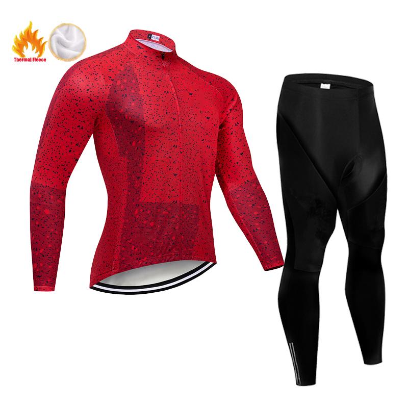 Fleece Men's  Warm Long-sleeved Suit Soad Bike Bicycle Jacket Overalls Riding Suit 2026 Winter Warm Cycling Clothing Set