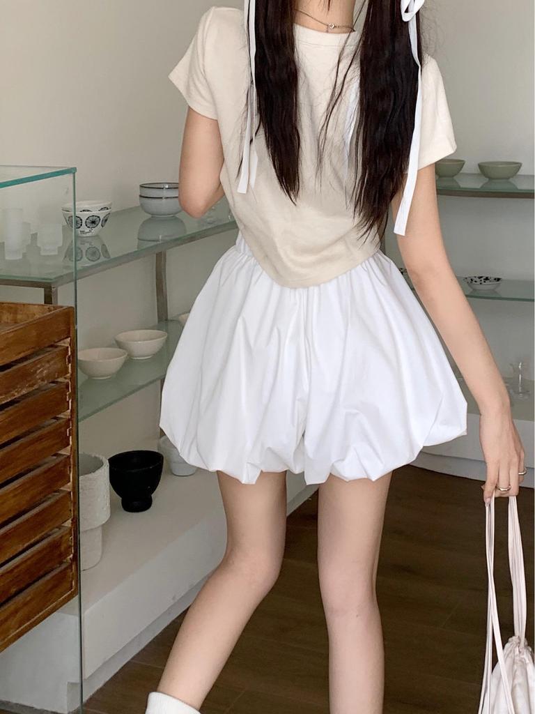 Koreanischer Stil High-Waist Schwarze Weitbein-Shorts für Damen - Sommer 2024