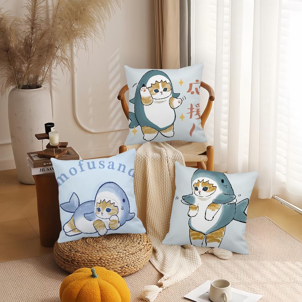 Cartoon M-Mofusand C-cat Cute Pillow Case Applicable Space For Guest Rooms Interiors Cars Office House Decoration