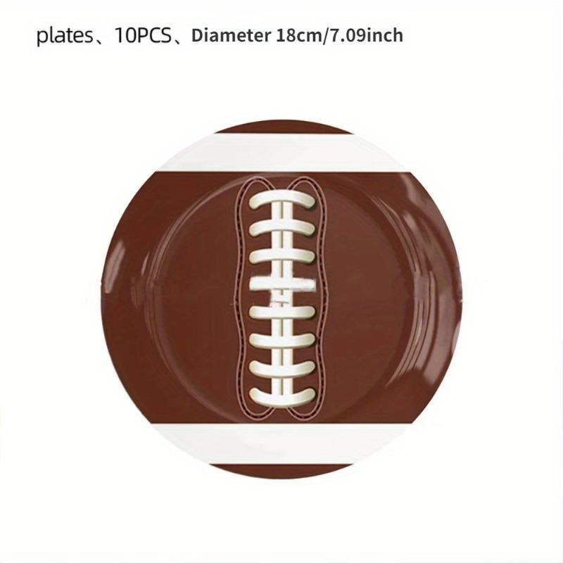 

10Guests Rugby Disposable Tableware Super Bowl Party Paper Plates Napkins Cups Sports Rugby Happy Birthday Party Decor as the picture