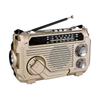 Radio FM AM SW Carga Solar Radios de Emergencia Receptor Manivela Bluetooth 5.2 Soporte TF USB Dorado