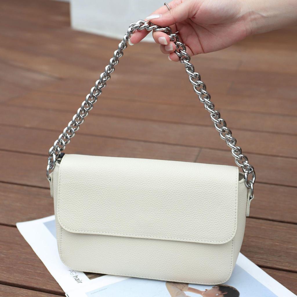 Korean Style Cowhide Chain Shoulder Bag - Elegant Summer Fashion for Women