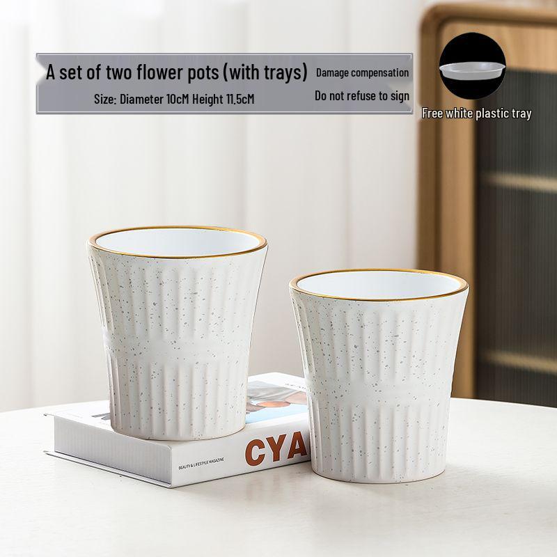 Nordic High-Leg Ceramic Orchid Pot: Durable, Artistic for Home or Balcony Use