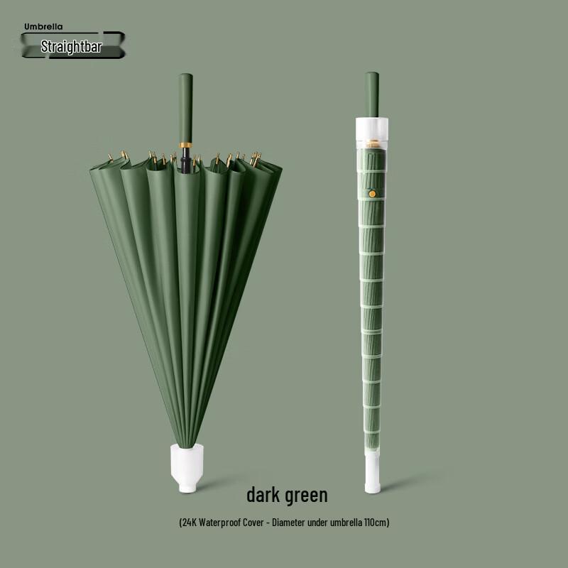 XuQing 24-Rib Windproof Fully Automatic Business Long Handle Umbrella (2-Pack)