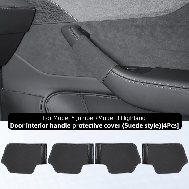 For Tesla Model Y Juniper/Model 3 Highland Interior Door Handle Protective Cover, Car Handle Protective Cover Accessories