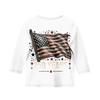 Children's Independence Day Printed Round Neck Seven Quarter Sleeve Casual T-shirt