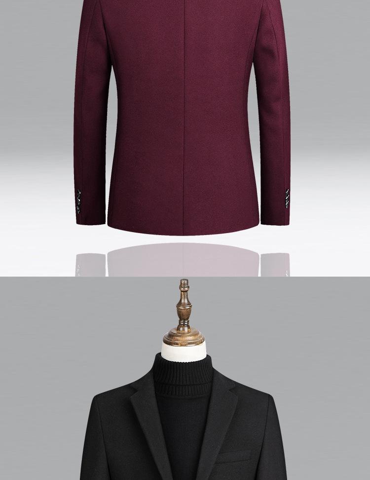 Men's Single-Breasted Wool Blazer - 2025 Autumn/Winter Business Casual Jacket