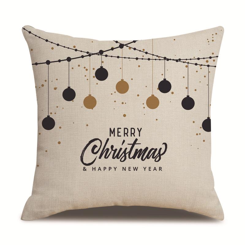 Christmas Single-sided Pillowcase Living Room Linen Car Pillowcase Sofa Pillowcase Bedside Cushion Cover