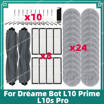Kompatibel für Dreame Bot L10 Prime / L10s Pro Staubsauger Hauptbürste Seitenbürste Hepa-Filter Wischbezüge Lappen Zubehör