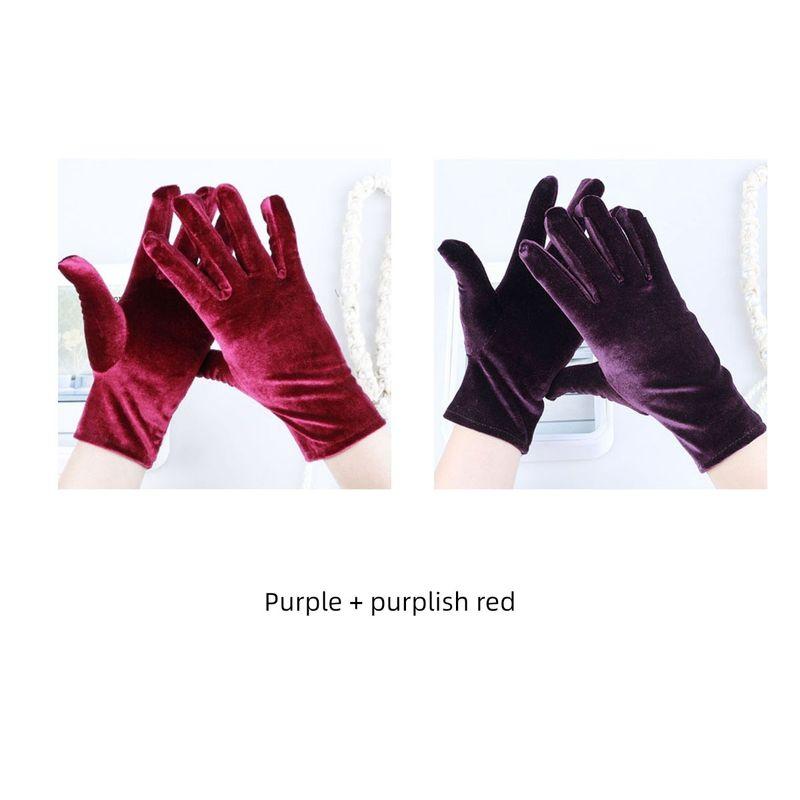 

Осень и Зима Золотой Бархат Вождение Однослойный K-стиль Уличный Flat mouth [purplish + purple]]