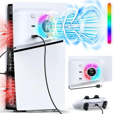 RGB Faceplate with Cooling Vent for Playstation 5 Slim Disc Digital Edition PS5 Slim Cover Skin Face Plates