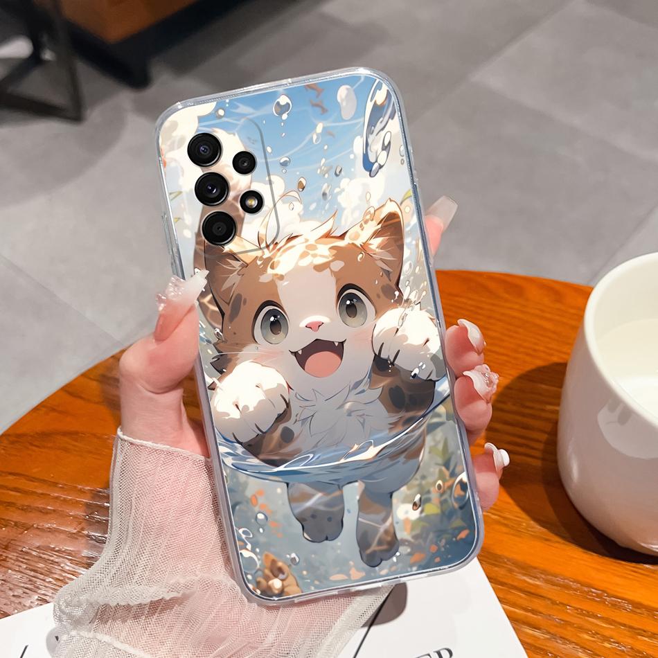 Flower Case For Samsung Galaxy A52 Phone Cover For Samsung A 52 Cases Soft Transparent Silicone Christmas Elk deer Back Covers