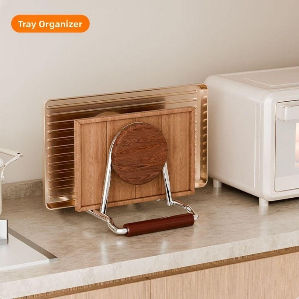 Durable Stable Cutting Board Holder Rustproof Anti-slip Kitchen Storage Rack Heavy-Duty Thickened Pot Lid Organizer Household