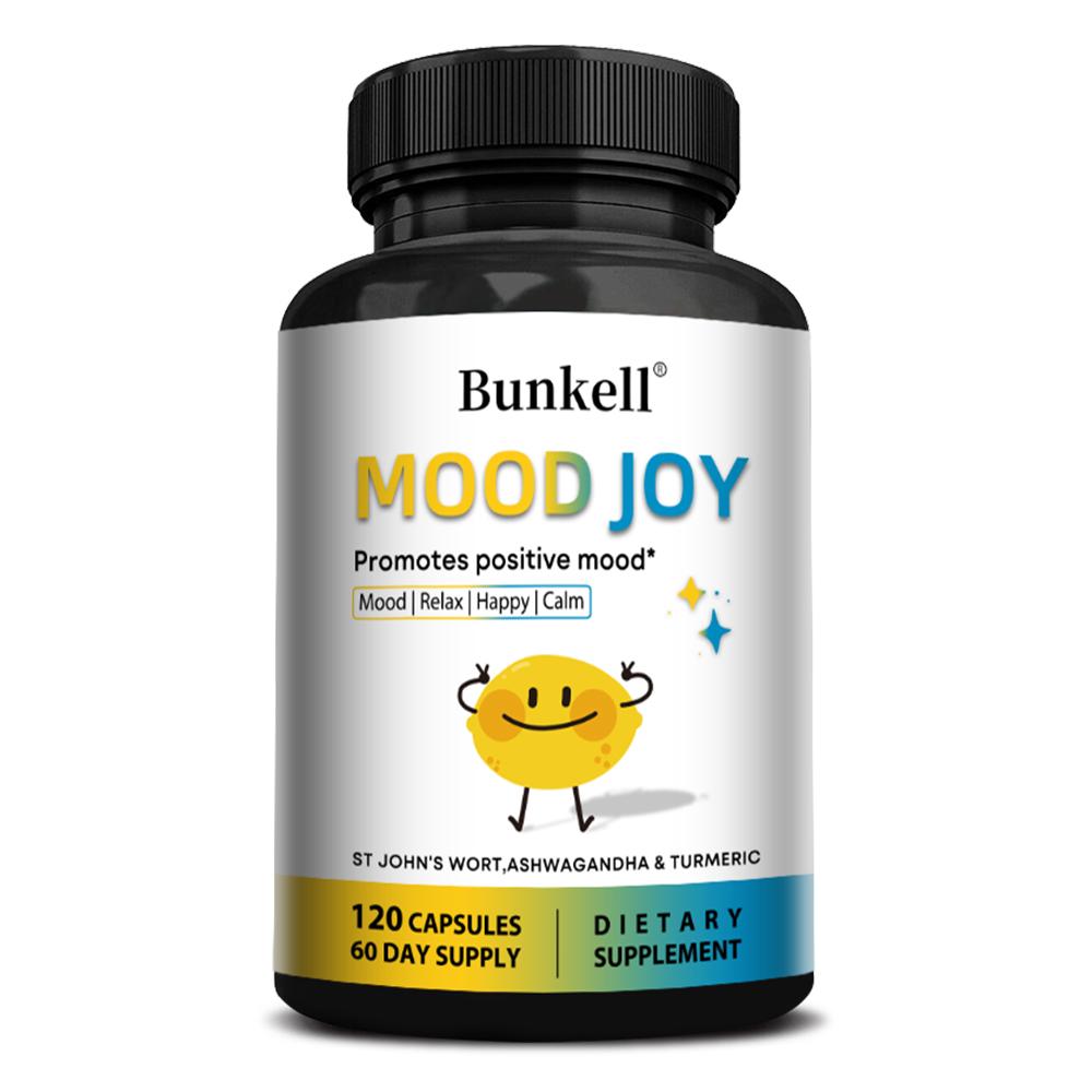 Mood Joy Capsules with St John s Wort Ashwagandha and Turmeric for Relax Calm and Positive Mood Support 120PCS