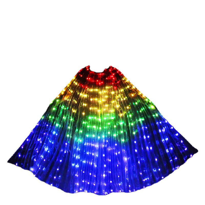 LED Light-Up Belly Dance Wings - Illuminated Cape for Performance