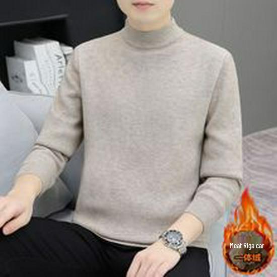 Herren Rollkragenpullover aus Wolle: Übergröße, Lockerer Schnitt, Einfarbig - Perfekt für Herbst/Winter Freizeitkleidung