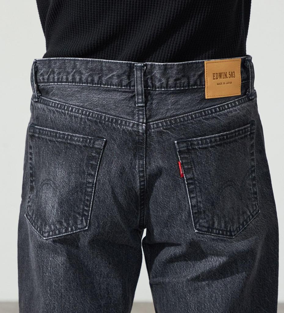 Edwin Jeans 503 Regular Straight Denim Made in Dark Gray Pants, Japan, 100% Cotton, Men's,