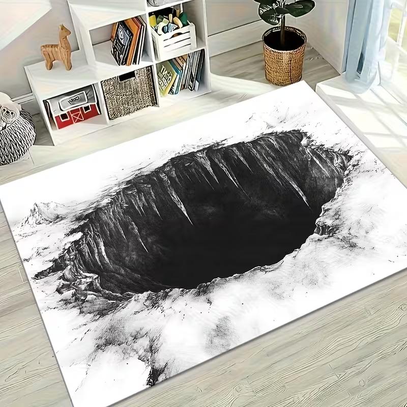 2D Höhlen Grube Visuelle Illusion Teppich Rutschfeste Bodenmatte Wohnzimmer Kreativer Lustiger Stil Haushalts Teppich Eingangsbereich Dekorationsmatte