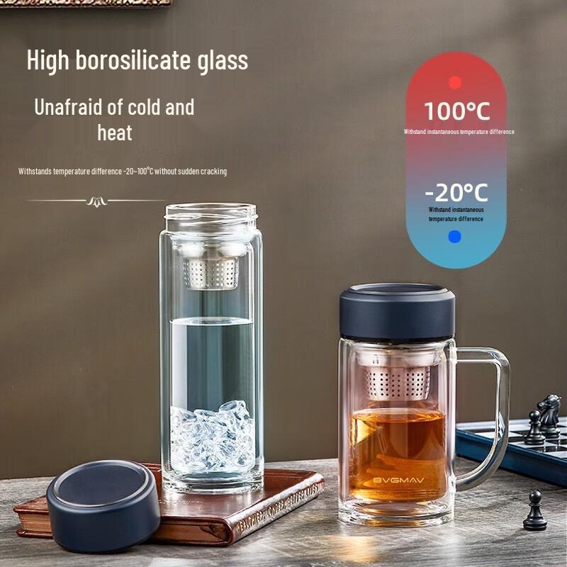 Baoweima Double Wall Glass Tea Infuser Bottle