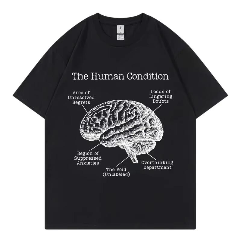 

Funny Anatomical Brain T-Shirt Womens Fashion Vintage Short Sleeve T Shirt Summer Casual Oversized Short Sleeve T-Shirts Tops S разноцветный