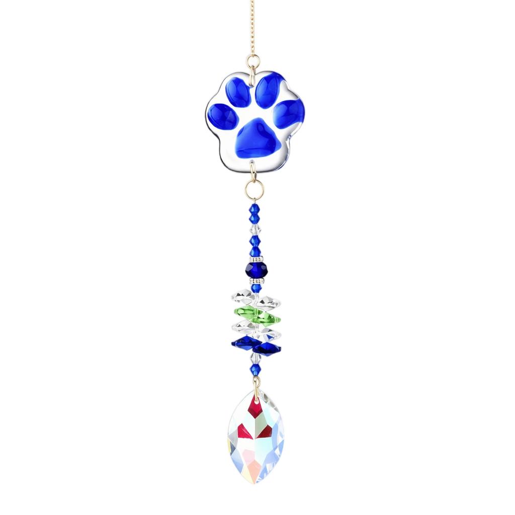 Decorative Paw Shaped Wind Chime Window Hanging Sun Catcher Rainbow Maker for Home Garden Indoor Outdoor Ornament
