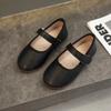 Little Girl's Mary Janes Soft Leather Plain Design Autumn Children Princess Shoes Light Round Toe Daily 21-30 Toddler Kids Flats