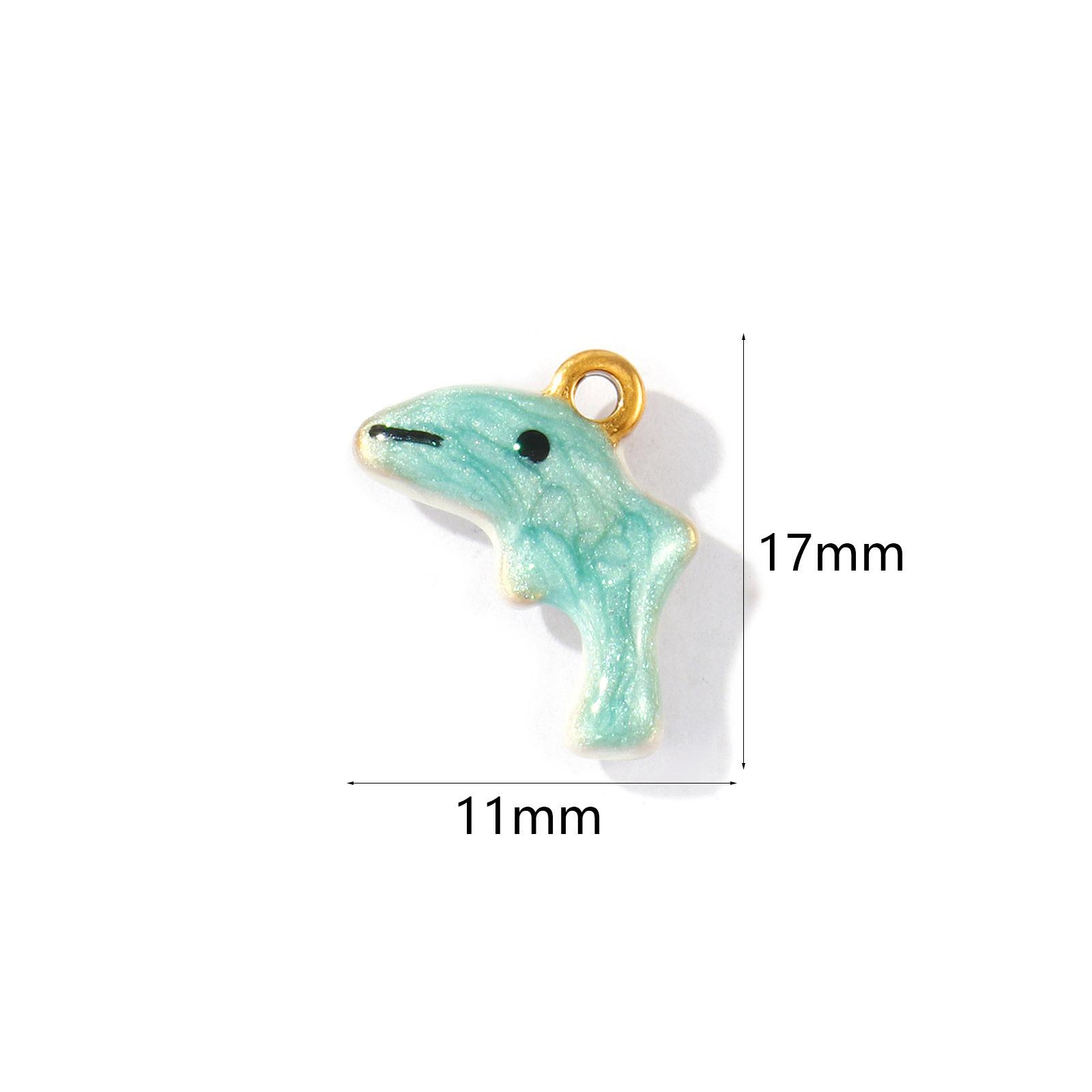 

2Pcs 304 Stainless Steel Ocean Jewelry Charms Pearlescent Enamel Whale Turtle Starfish Crab 18K Gold Plated Pendant DIY Necklace