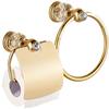 Iikuru Toilet Paper Holder Gold Silver Paper Holder Toilet Towel Ring 2-Piece Set