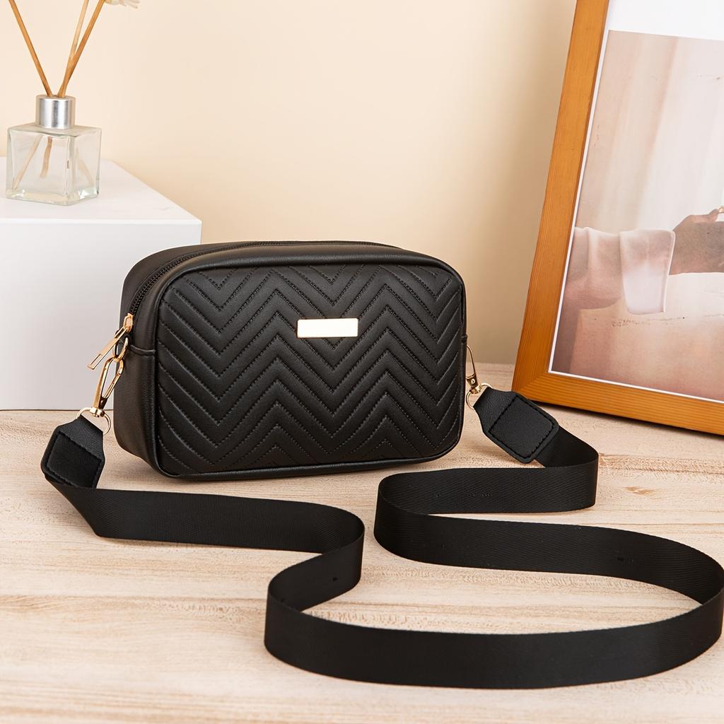 Mini Fashi gesteppte Crossbody-Tasche, Trendige PU-Umhängetasche, Damen-Freizeit-Handtasche & Münzbörse