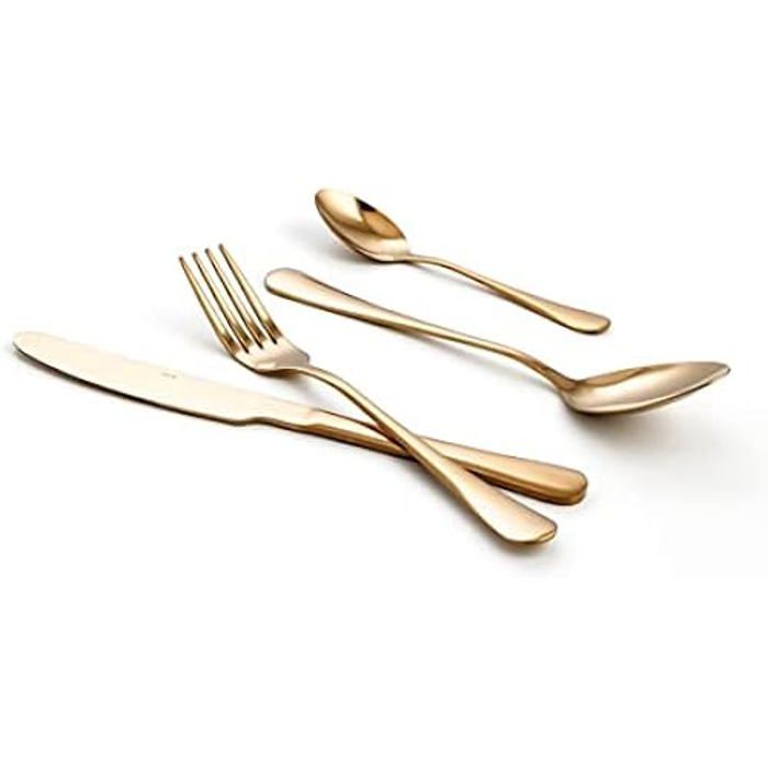 Couverts - QUID - Set de 24 - Acier inoxydable - Finition brillante - Or