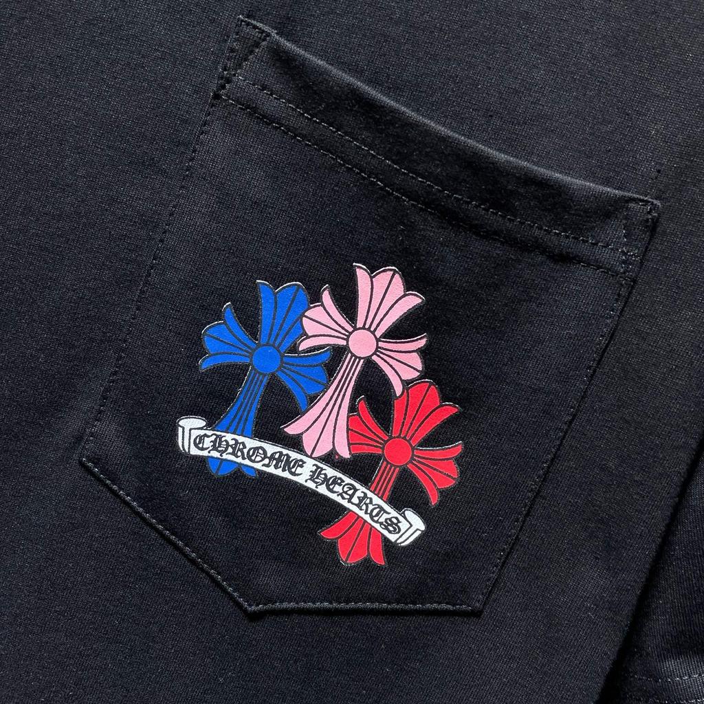 8505 CHROME HEARTS 2025 Καλοκαίρι Νέο Υψηλής Ποιότητας Βαμβακερό Στρογγυλό Λαιμό Φαρδύ μεγάλο μέγεθος Ανδρικό και γυναικείο μπλουζάκι Ζευγάρι