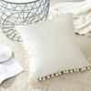 Plush Material Throw Pillow Covers Soft Pom Pom Pillow Case  for Bedroom Decor
