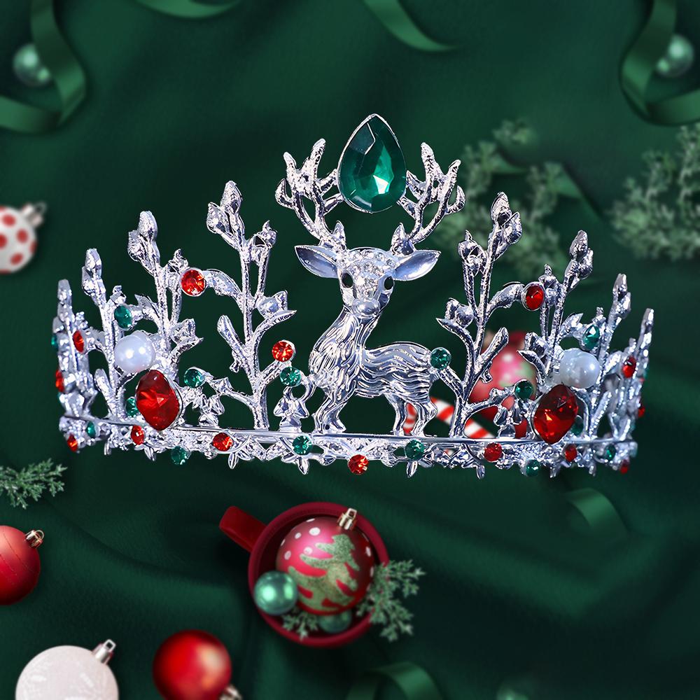 2025 Neue Modische Weihnachts-Krone Unisex Weihnachts-Requisite Tiaras Geeignet für Feiertags-Zusammenkünfte Abendessen Tragen Weihnachtsgeschenk