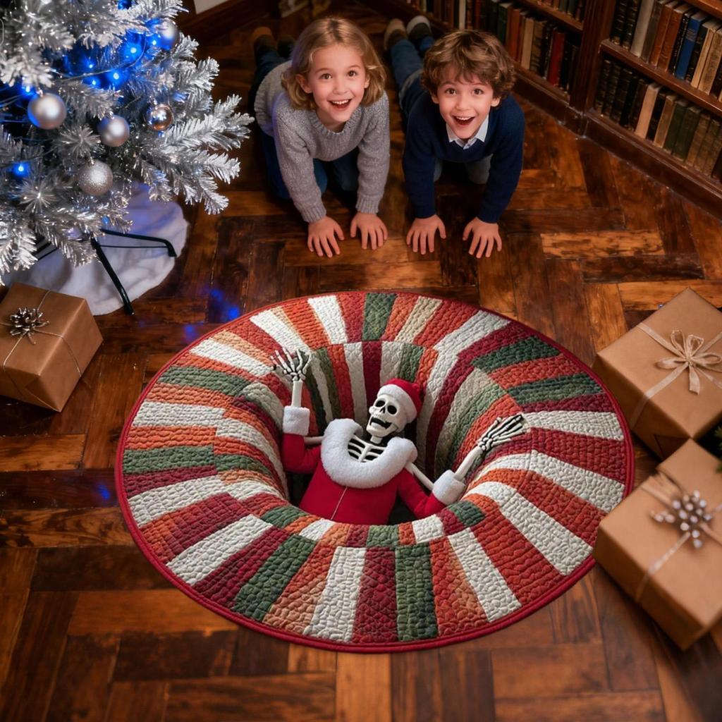 3D Rug 3D Mat Floor Christmas Decor Skull Non-Slip Visual Door Carpet For Kitchen Entryway Entrance Indoor Bathroom Bedroom