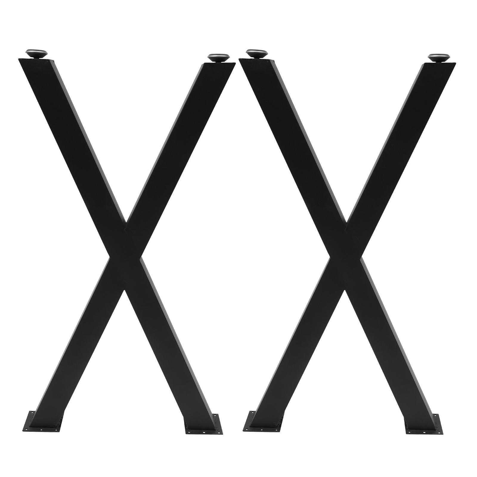 Table Legs 28 INCH X Type Metal Bench Legs DIY Dinning Coffee Table Legs Set of 2 72 X 40 Cm, 2 Steel Legs in X, Table Legs nero