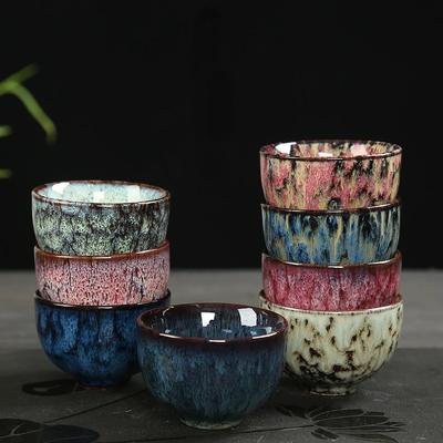 60ml Mini Ceramiczna Filiżanka do Herbaty w Chińskim Stylu Zmieniana w Piecu Kolorowa Filiżanka do Espresso Kawy Naczynie do Herbaty Domowe Miseczki do Popołudniowej Herbaty Naczynia do Herbaty